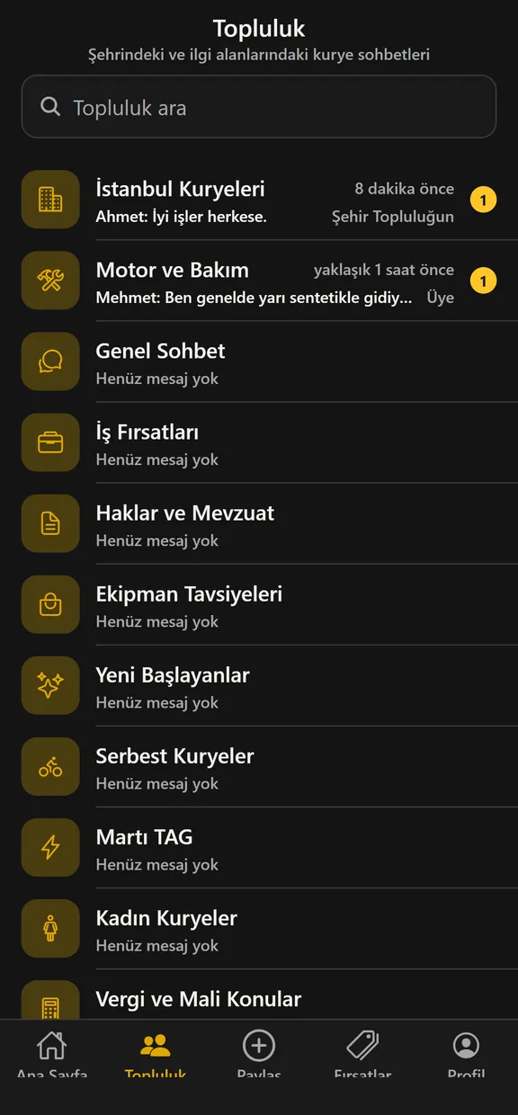 Kurio topluluk listesi: şehir ve konu toplulukları